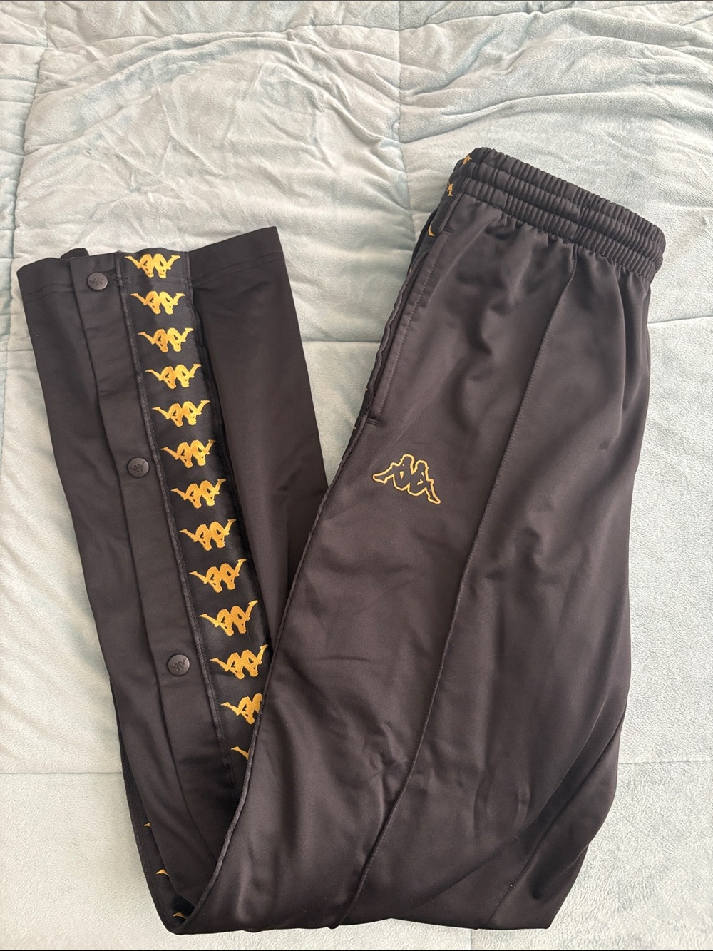 Women’s Kappa Black Joggers with Gold Logo